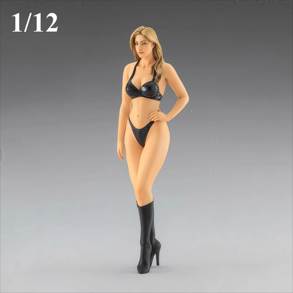 1/12 Female Pinup in Bikini and Boots, Resin Model Figure Kit, Unassembled and Unpainted