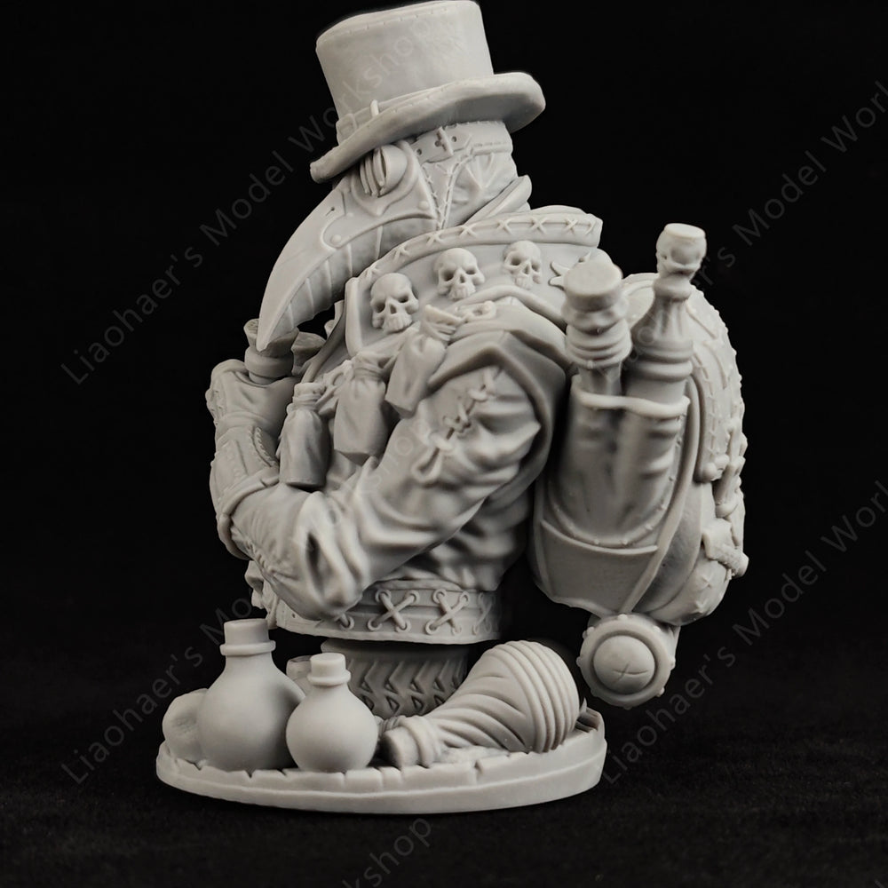 1/10 Plague Doctor, Resin Model Bust Kit, Fantasy Theme, Unassembled and Unpainted