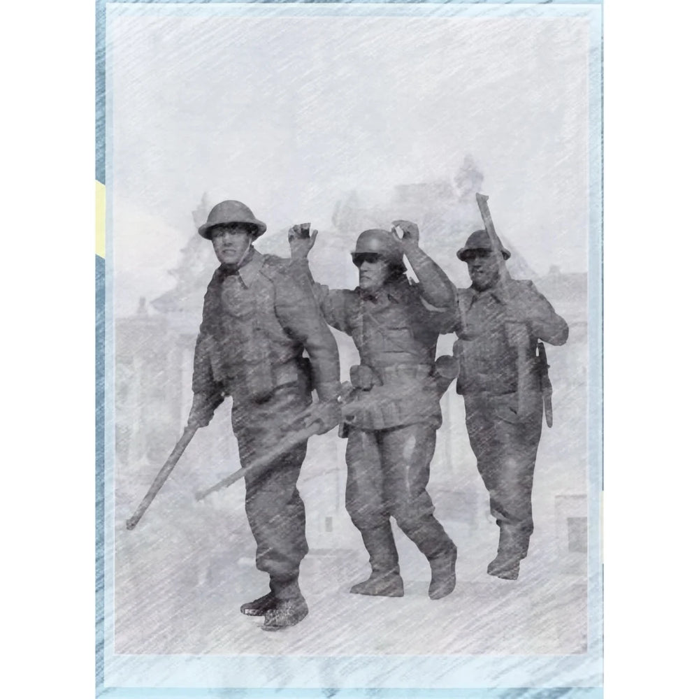 1/35 WWI German & British Soldiers, 3 Figures, Resin Model Figure Kit, Unassembled and Unpainted