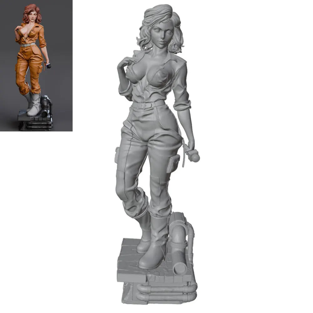 1/24 Female Tactical Operator in Alert Stance, Resin Model Figure Kit, Unassembled and Unpainted