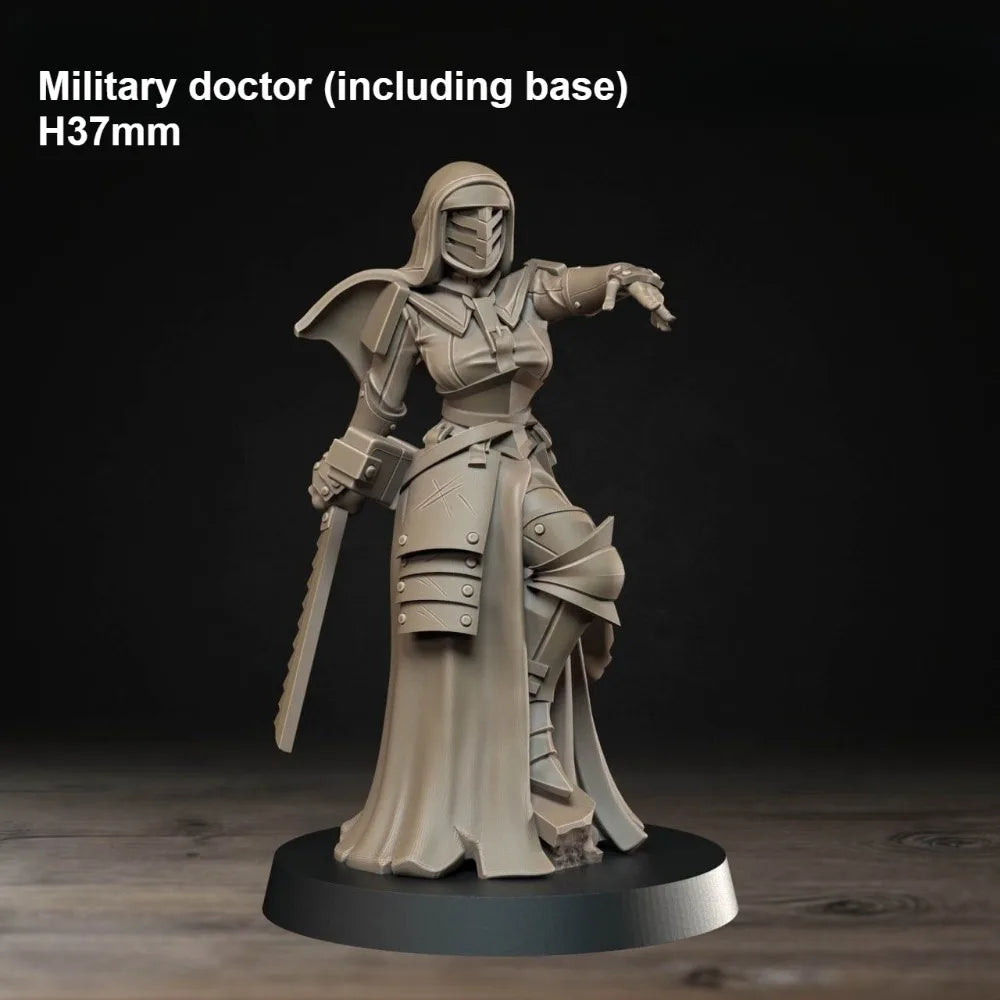 Grimdark Medieval Fantasy Army, 16 Figures, Resin Model Figure Kit, Fantasy Theme, Unassembled and Unpainted