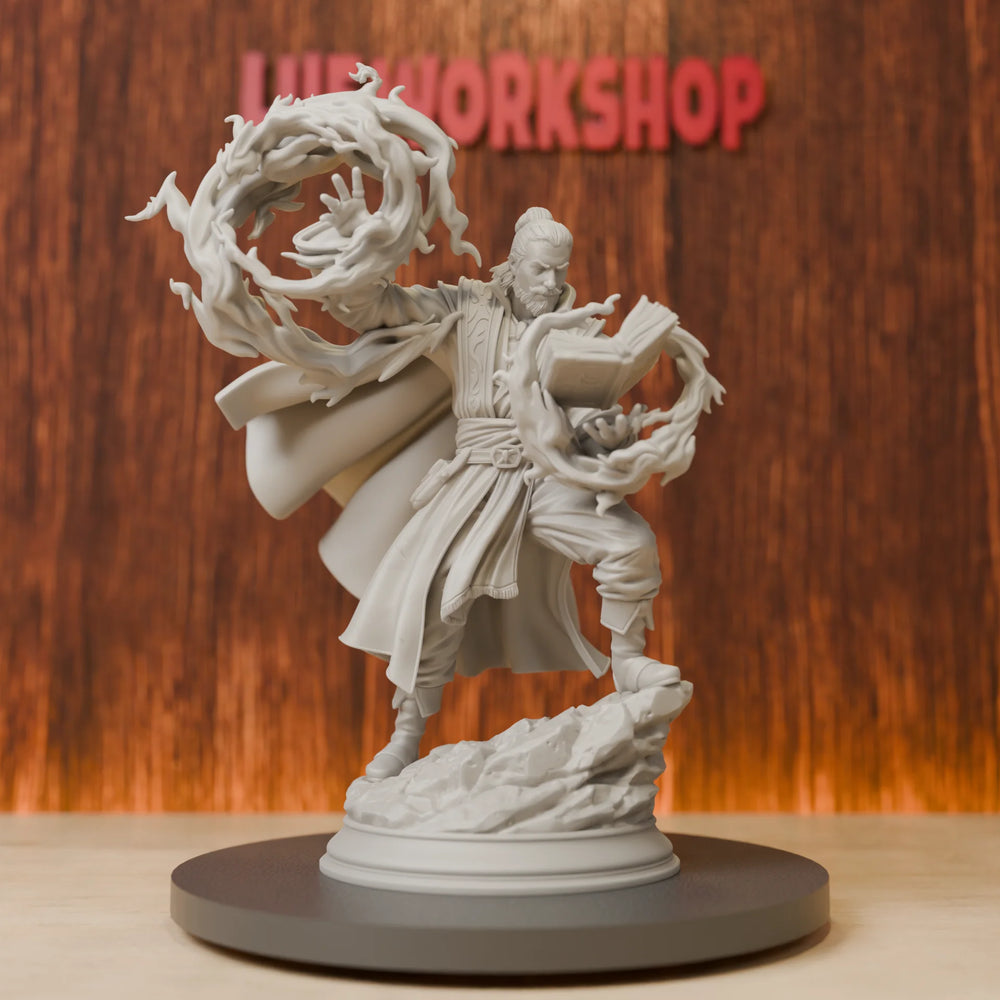 75mm Human Wandering Mage, Resin Model Figure Kit, Fantasy Theme, Unassembled and Unpainted
