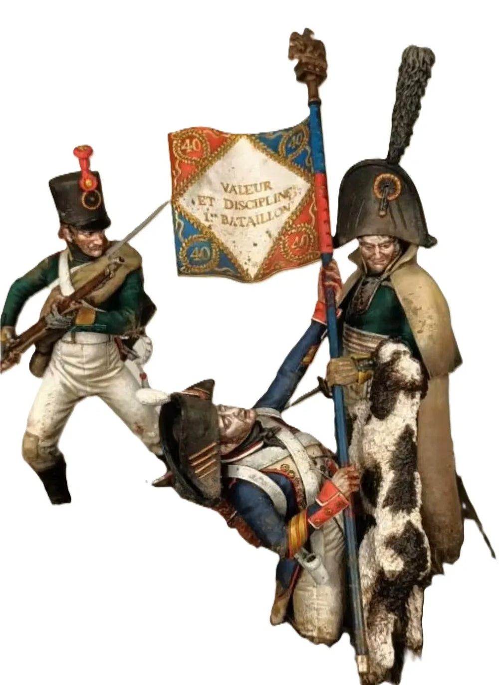 Napoleonic French Grenadiers, 3 Figures, Resin Model Figure Kit, Unassembled and Unpainted