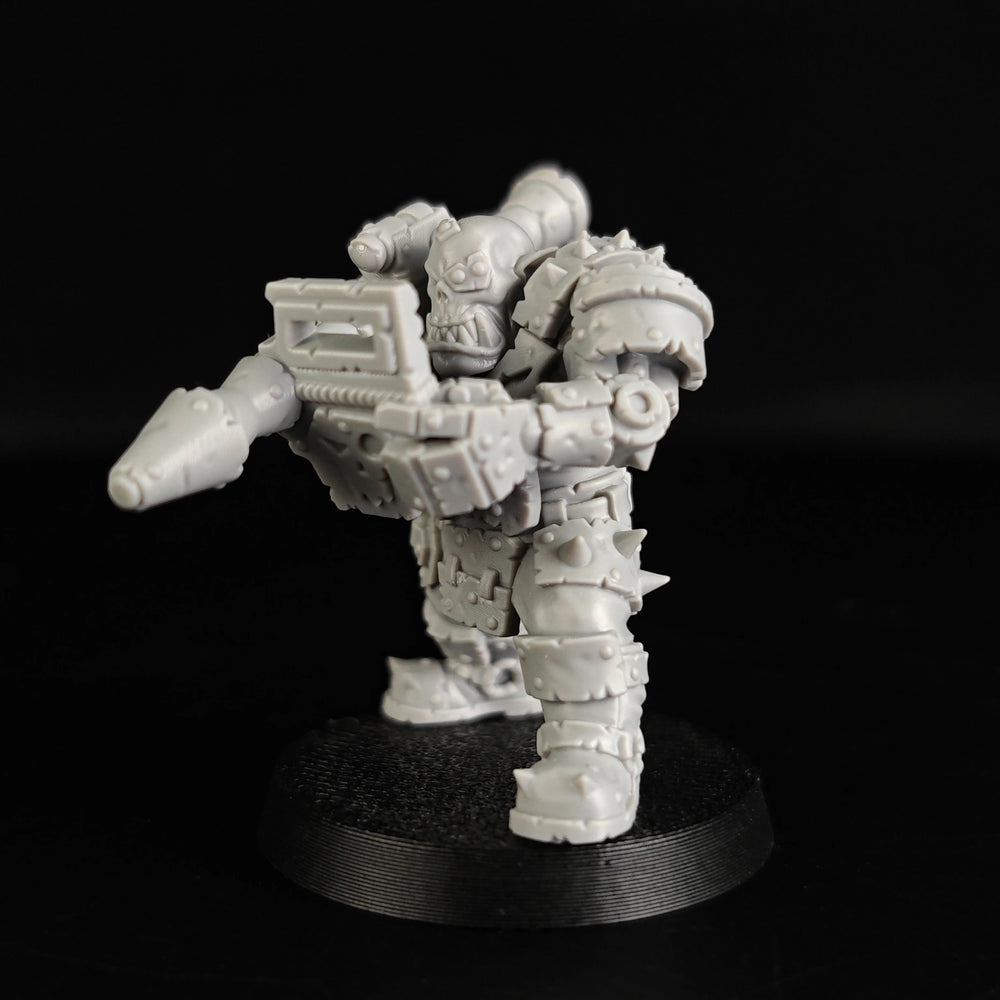 32mm Grimdark Ork Smashers Squad, 12 Figures, Resin Model Figure Kit, Sci-Fi Theme, Unassembled and Unpainted