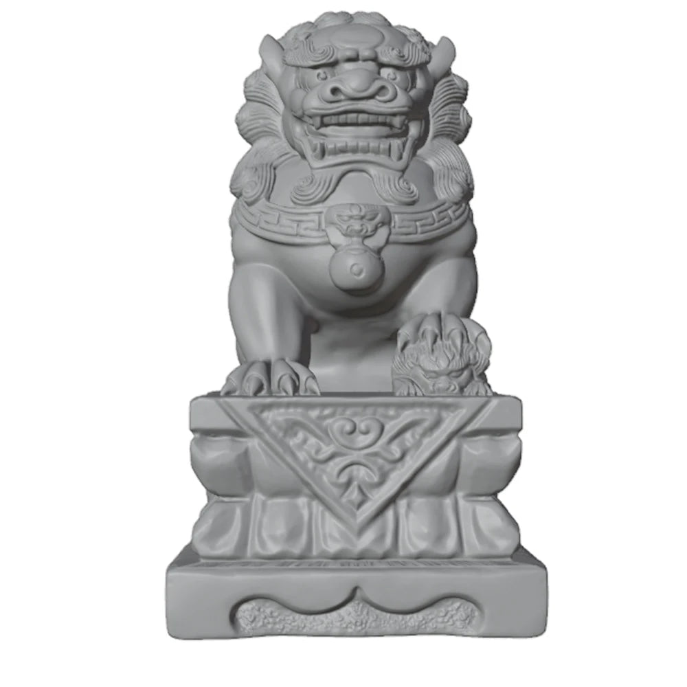 45mm Asian Guardian Lions (Foo Dogs), 5 Figures, Resin Model Figure Kit, Wildlife Theme, Unassembled and Unpainted