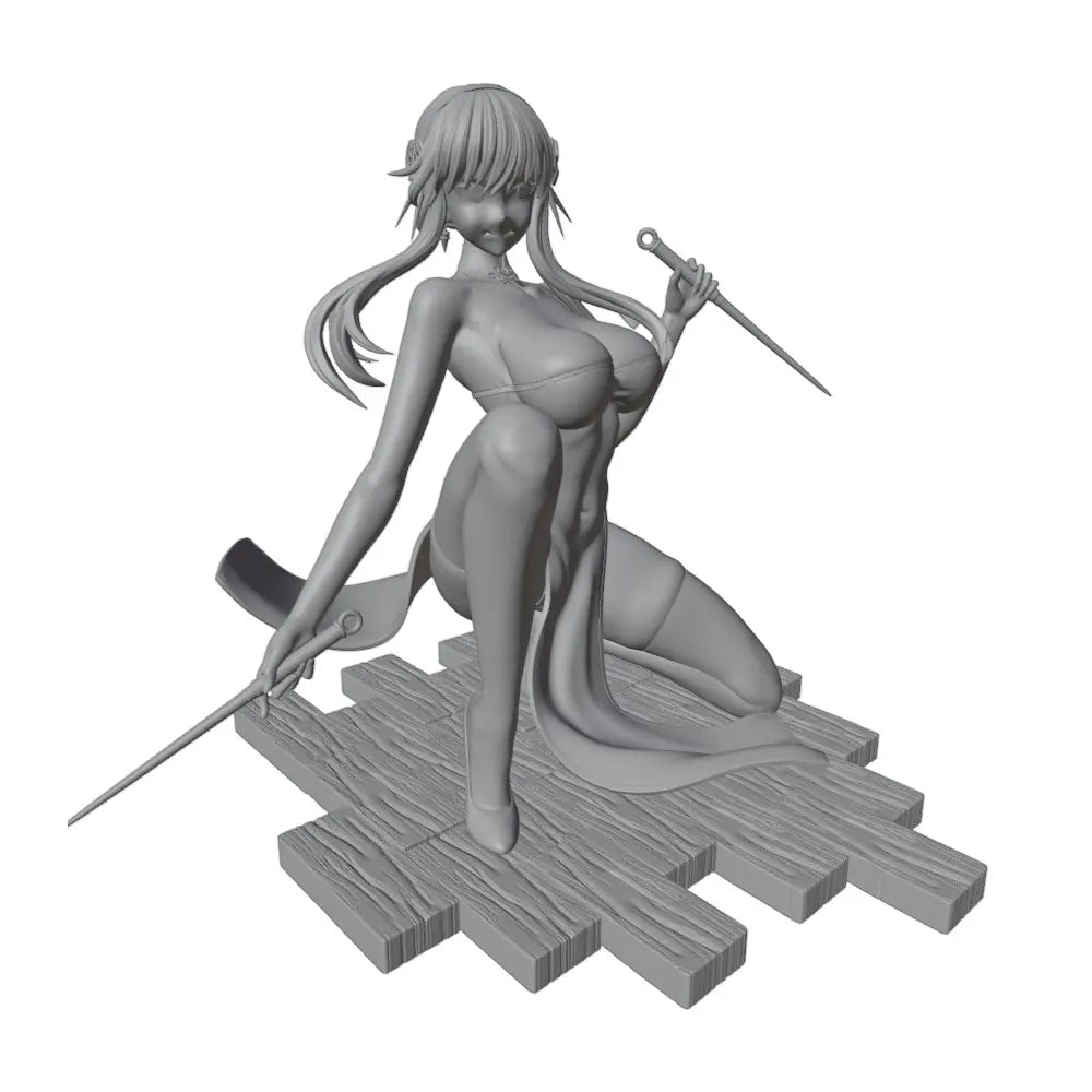 1/24 Warrior Kneeling with Sword and Shield, Resin Model Figure Kit, Anime Theme, Unassembled and Unpainted