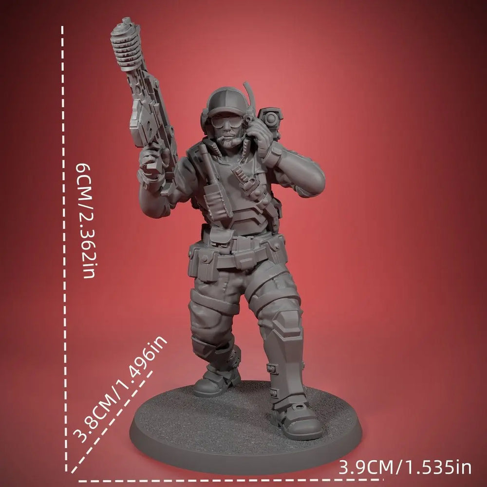 Armored Soldier, Resin Model Figure Kit, Sci-Fi Theme, Unassembled and Unpainted