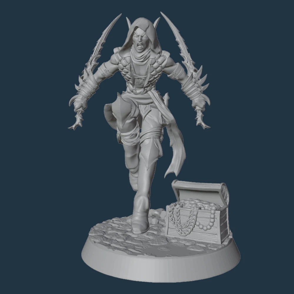 1/24 1/24 Demonic Assassin, Resin Model Figure Kit, Fantasy Theme, Unassembled and Unpainted