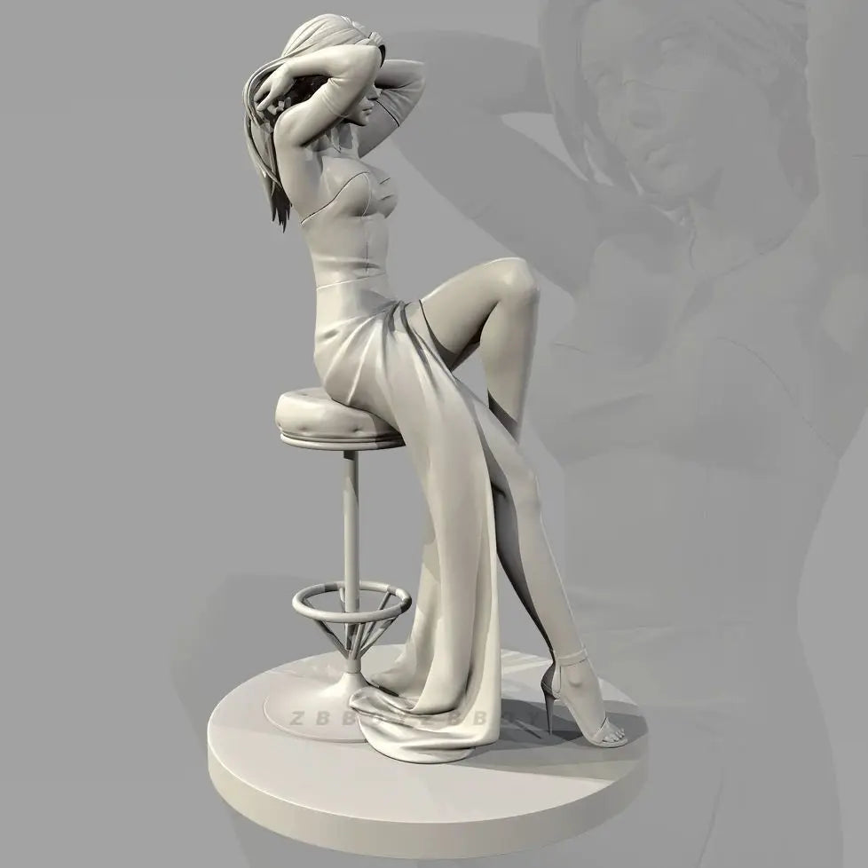 90mm Fashion Female Statue, Resin Model Figure Kit, Unassembled and Unpainted