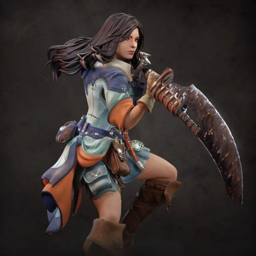 260mm Female Hunter Warrior, Resin Model Figure Kit, Fantasy Theme, Unassembled and Unpainted