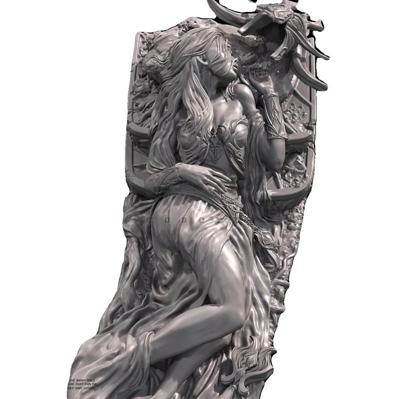 90mm Fallen Princess, Resin Model Figure Kit, Fantasy Theme, Unassembled and Unpainted