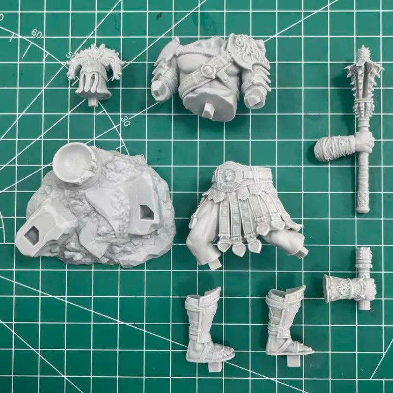 1/24 Ancient Barbarian with Spiky Mohawk and Battle Axe, Resin Model Figure Kit, Unassembled and Unpainted