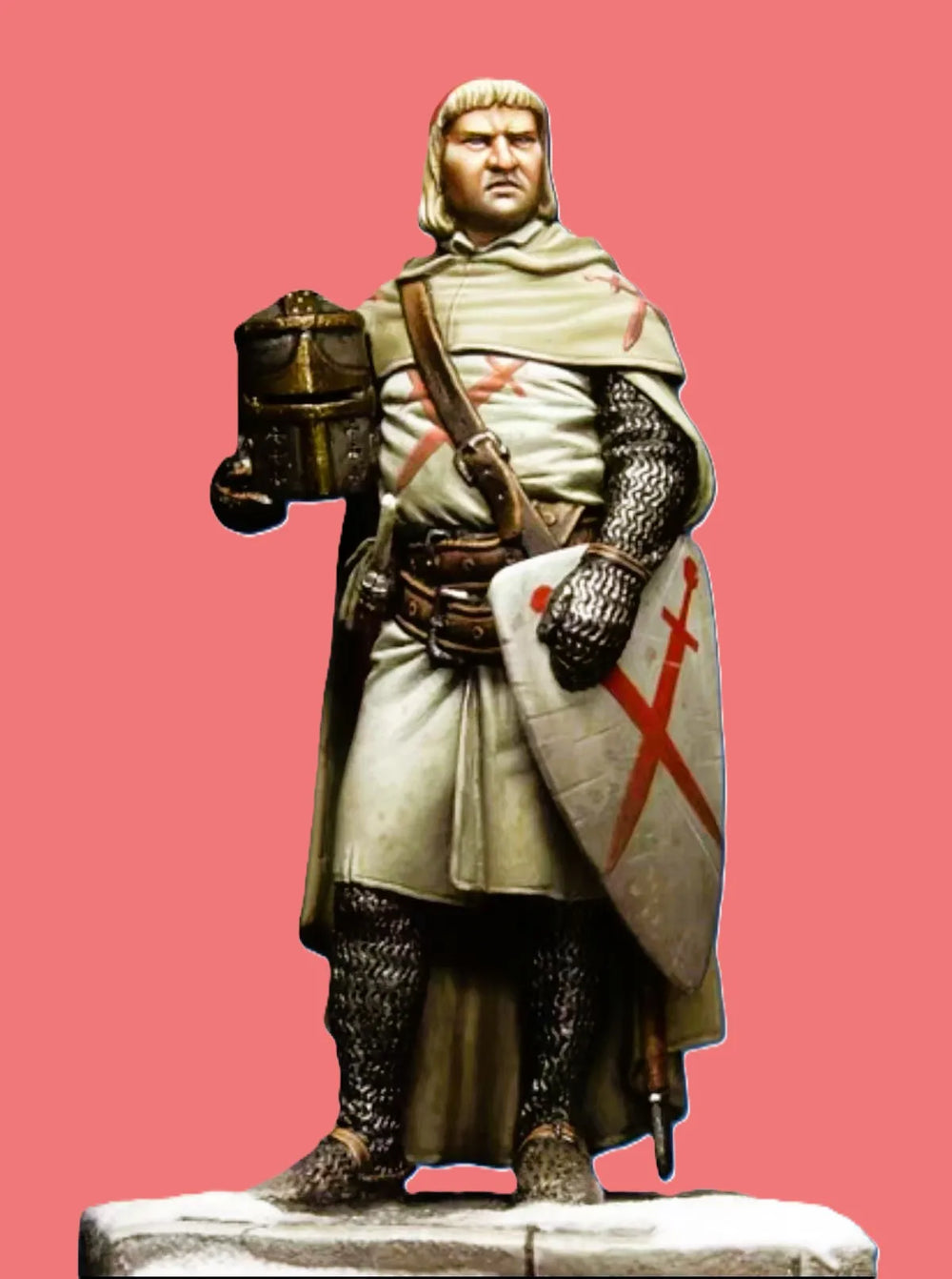 54mm Medieval Knight Warrior, Resin Model Figure Kit, Unassembled and Unpainted