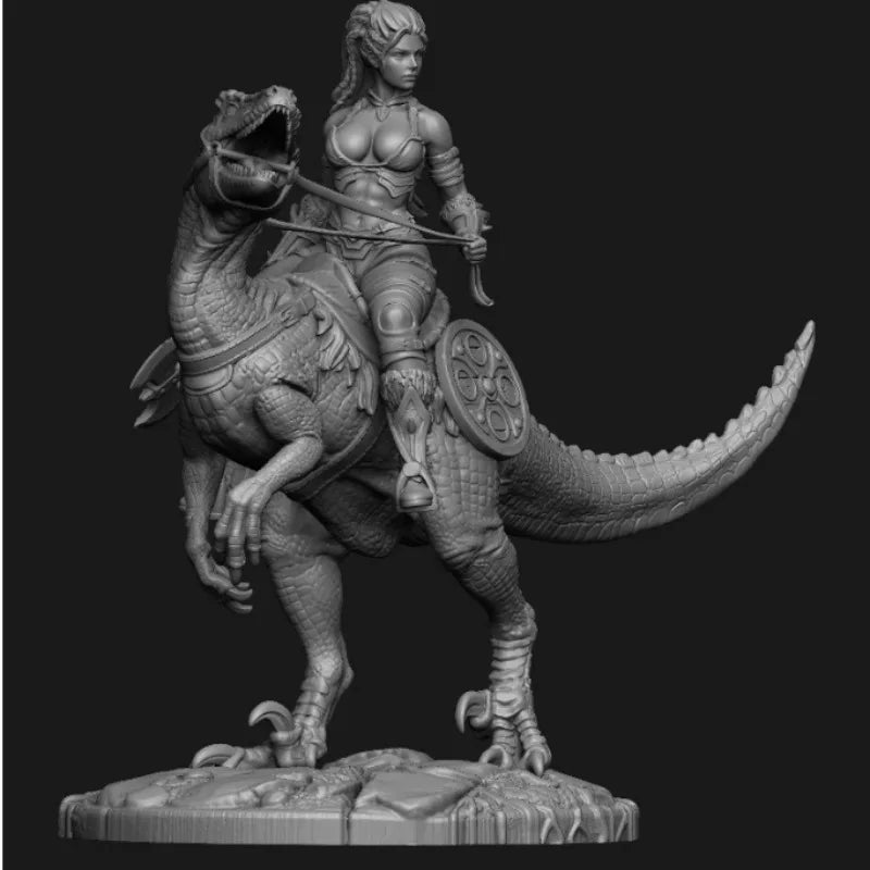 1/32 Dragon Warrior Female, Resin Model Figure Kit, Fantasy Theme, Unassembled and Unpainted