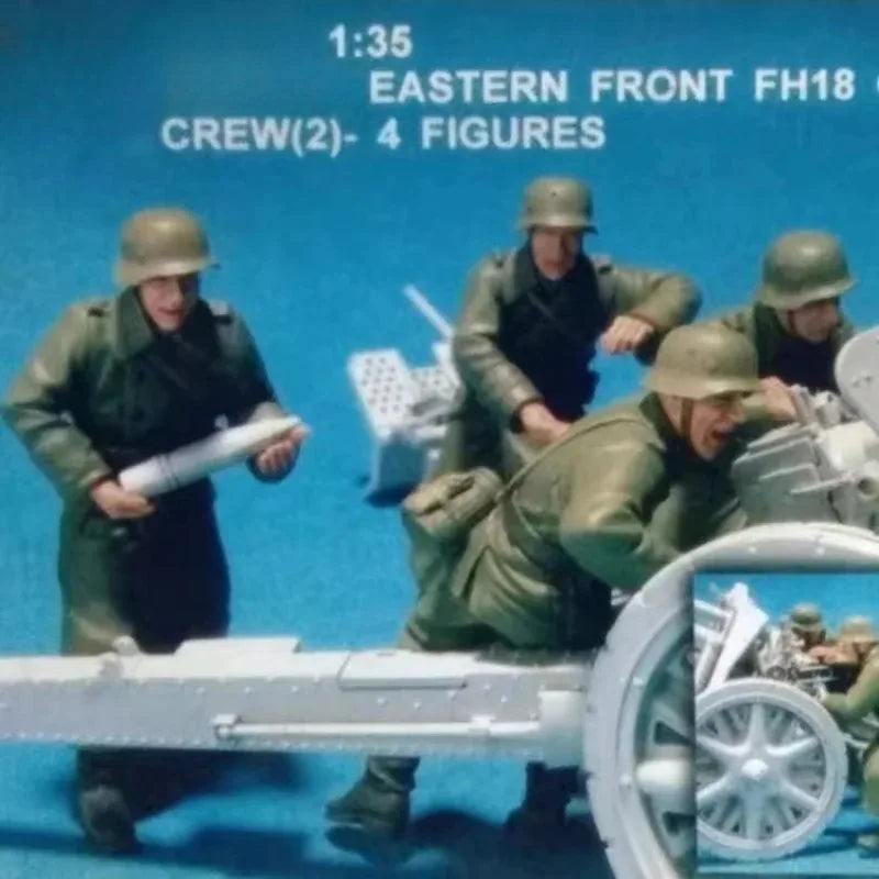 1/35 WWI Eastern Front Artillery Crew, 4 Figures, Resin Model Figure Kit, Unassembled and Unpainted