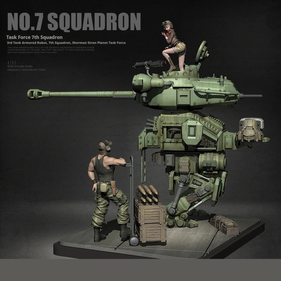 Modern Tank Squadron, 12 Figures, Resin Model Diorama Kit, Unassembled and Unpainted