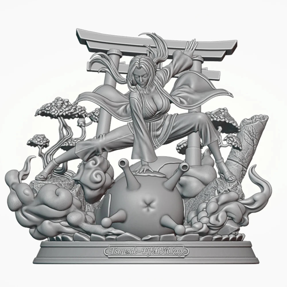 1/24 Sorceress with Hammer and Toadstools, Resin Model Figure Kit, Fantasy Theme, Unassembled and Unpainted