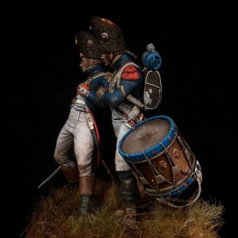 75mm Napoleonic Imperial Guard Grenadiers, 2 Figures, Resin Model Figure Kit, Unassembled and Unpainted