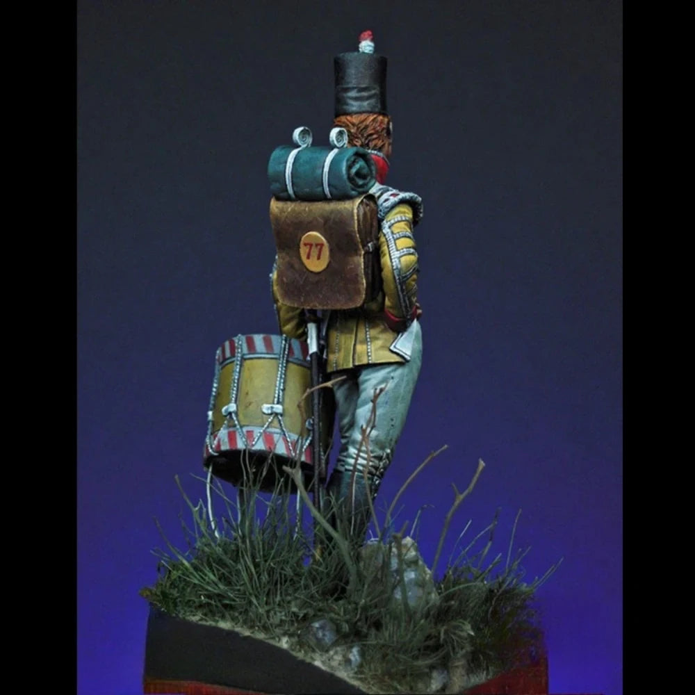 54mm Napoleonic Drummer Boy, Resin Model Figure Kit, Unassembled and Unpainted