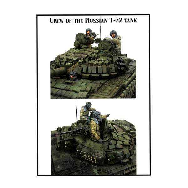 1/35 Cold War Soviet T-72 Tank with Crew, 4 Figures, Resin Model Vehicle Kit, Unassembled and Unpainted