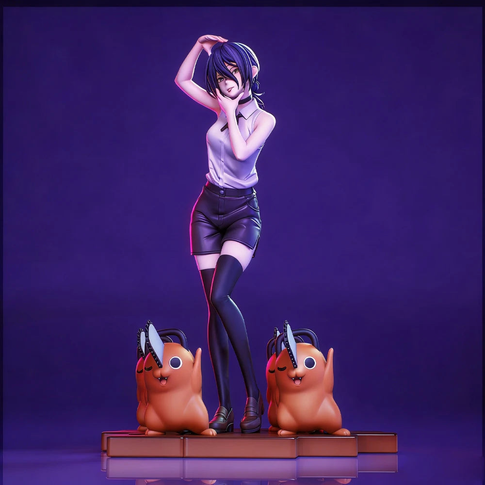 1/24 Girl with Companion, Resin Model Figure Kit, Anime Theme, Unassembled and Unpainted