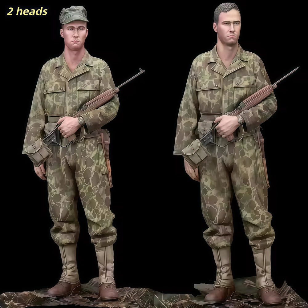 1/16 WWII German Rifleman at Attention, Resin Model Figure Kit, Unassembled and Unpainted