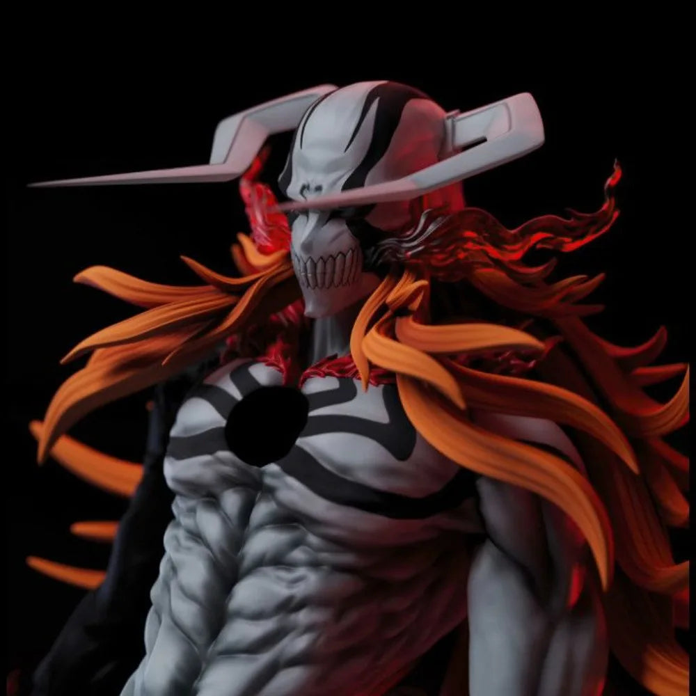 Horned Demon Warrior with Flowing Flame Hair, Resin Model Figure Kit, Fantasy Theme, Unassembled and Unpainted