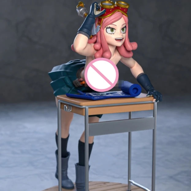 1/24 Girl with Pink Hair at Computer, Resin Model Figure Kit, Anime Theme, Unassembled and Unpainted