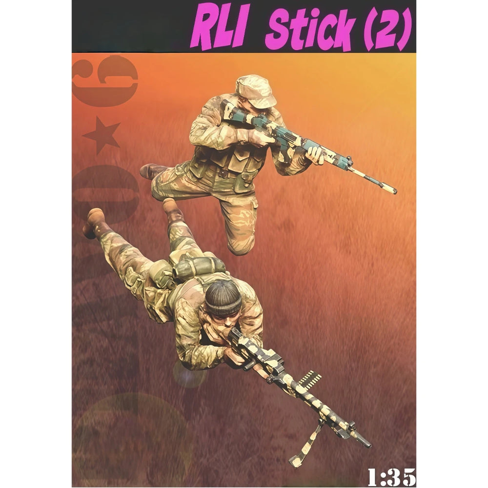 1/35 Modern Rhodesian Infantry in Combat Assault, 3 Figures, Resin Model Figure Kit, Unassembled and Unpainted