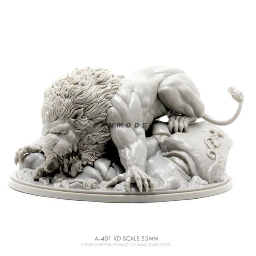 55mm Lion, Resin Model Figure Kit, Wildlife Theme, Unassembled and Unpainted