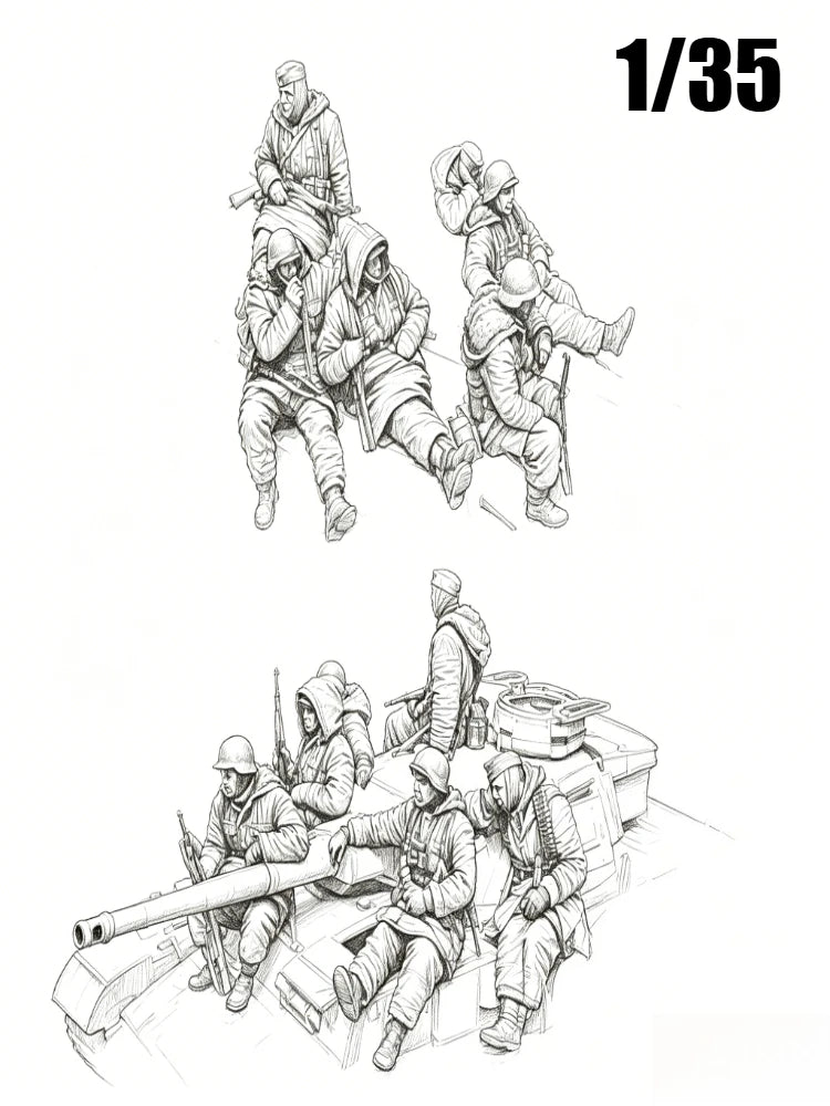 1/35 Modern Combat Infantry Squad, 6 Figures, Resin Model Figure Kit, Unassembled and Unpainted