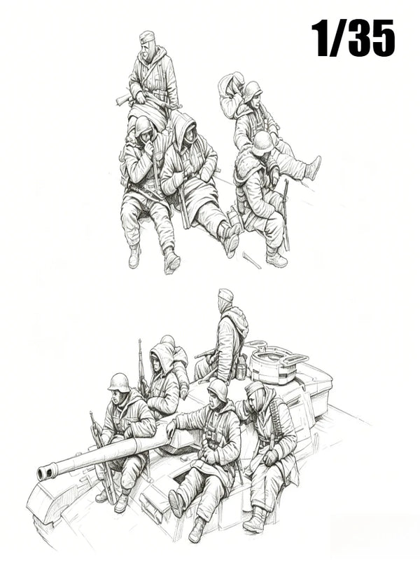 1/35 Modern Combat Infantry Squad, 6 Figures, Resin Model Figure Kit, Unassembled and Unpainted