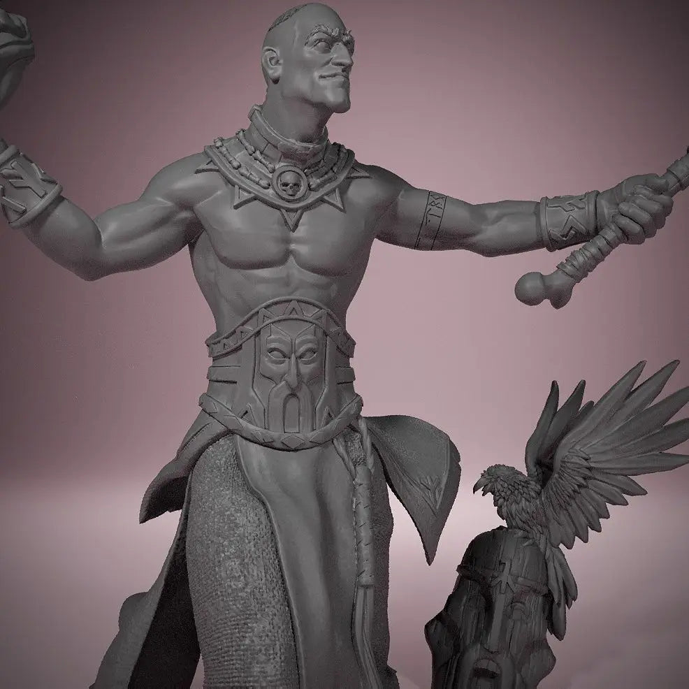 70mm Dark Fantasy Warrior, Resin Model Figure Kit, Fantasy Theme, Unassembled and Unpainted