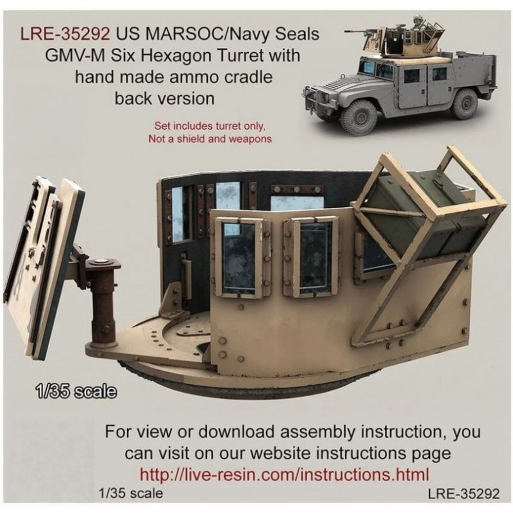 1/35 Modern US Navy SEAL GV-M Turret, Resin Model Vehicle Kit, Unassembled and Unpainted