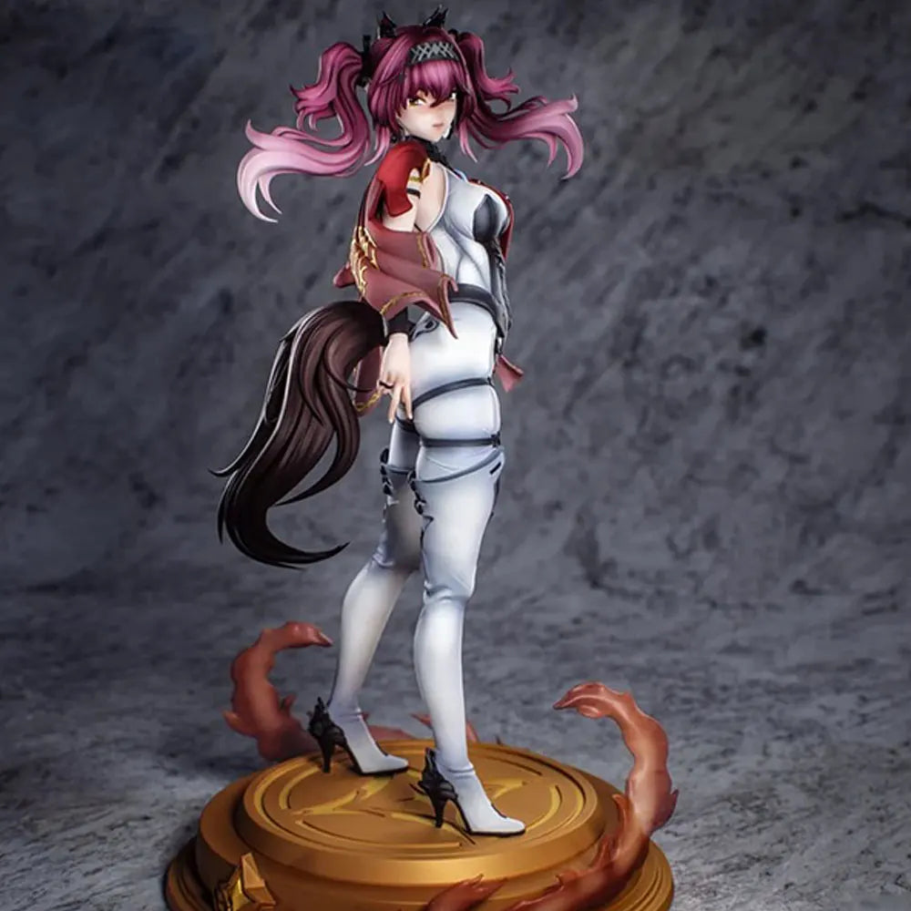 1/24 Female Warrior with Twin-Tails and Armored Sleeves, Resin Model Figure Kit, Anime Theme, Unassembled and Unpainted