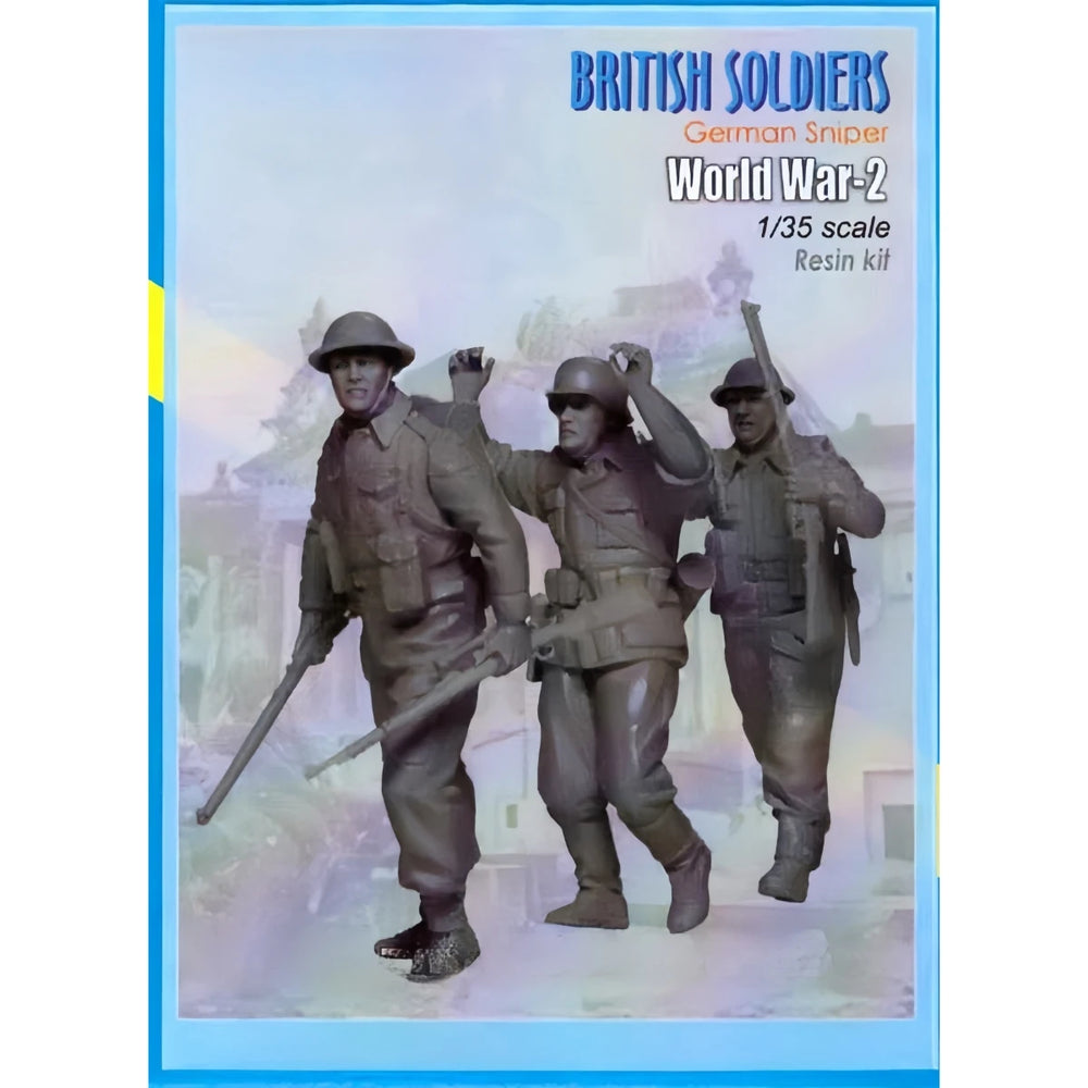 1/35 WWI German & British Soldiers, 3 Figures, Resin Model Figure Kit, Unassembled and Unpainted