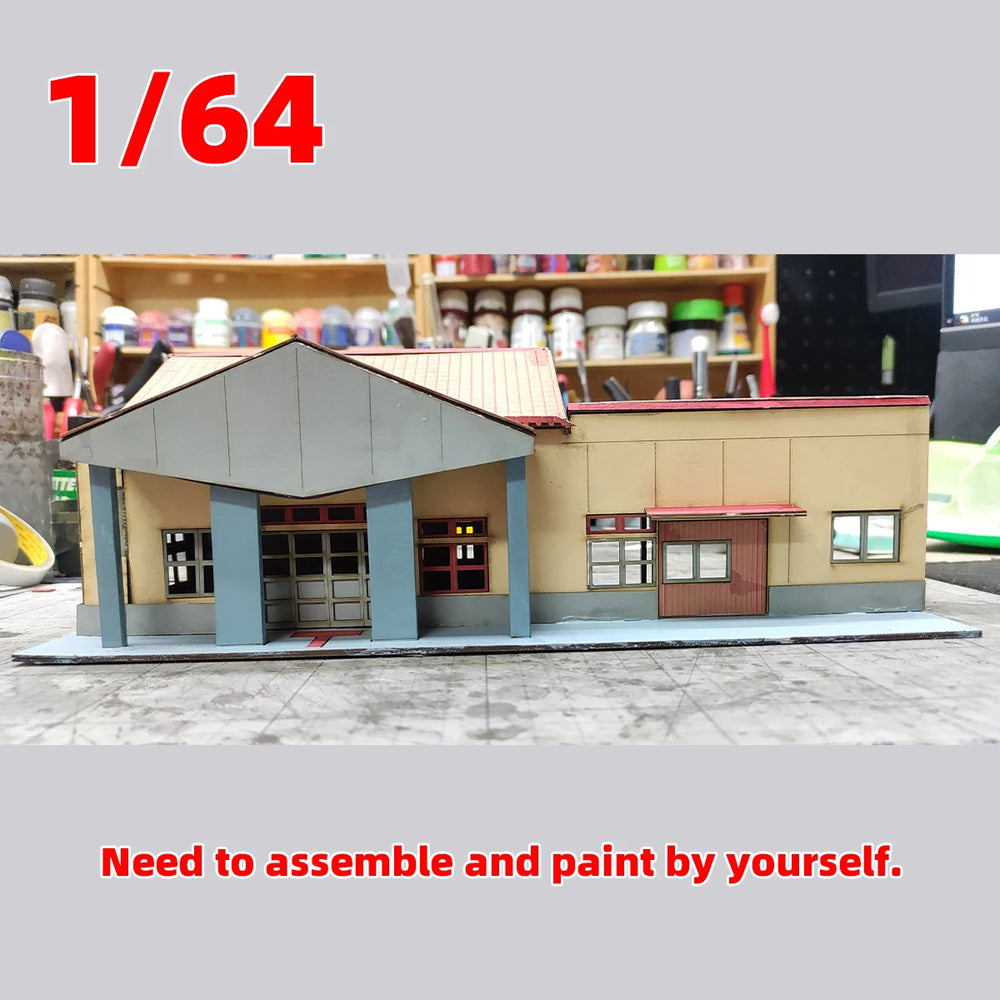 Small Town Railway Station, Resin Model Diorama Kit, Historical Theme, Unassembled and Unpainted