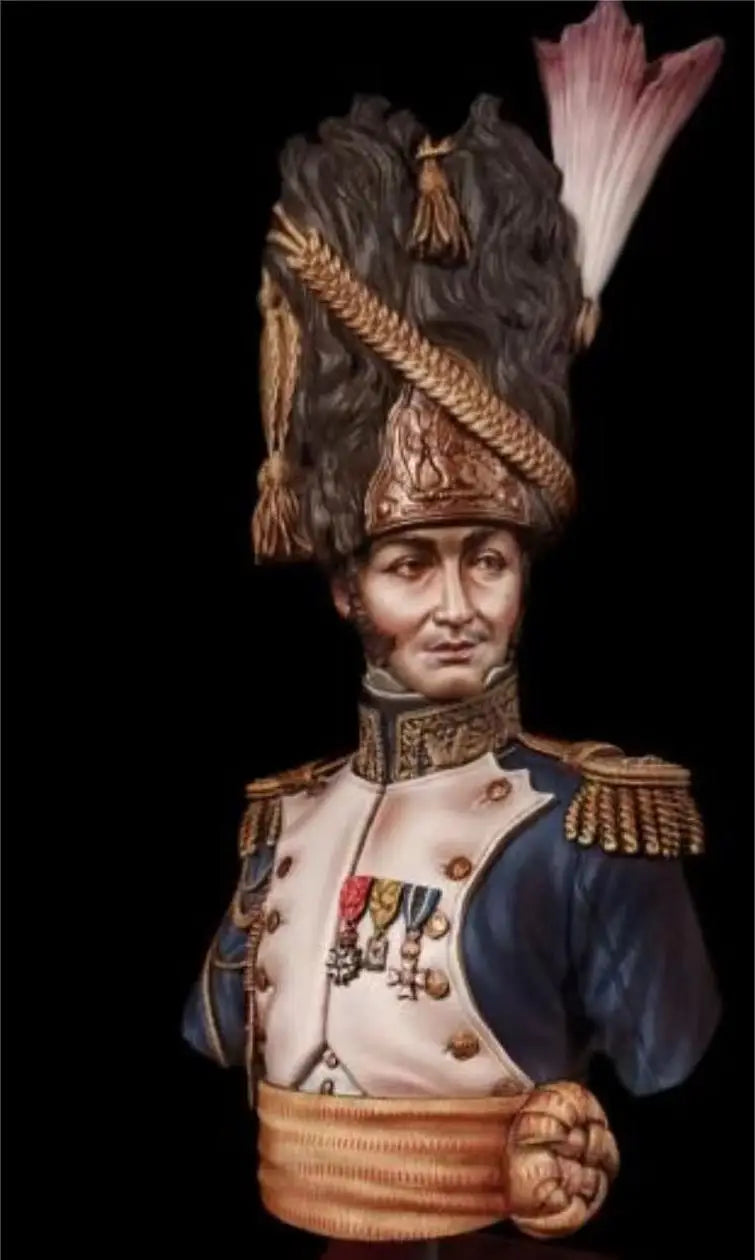 1/10 Napoleonic Officer in Dress Uniform with Plumed Hat, Resin Model Bust Kit, Unassembled and Unpainted