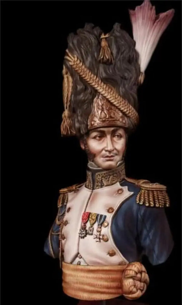 1/10 Napoleonic Officer in Dress Uniform with Plumed Hat, Resin Model Bust Kit, Unassembled and Unpainted