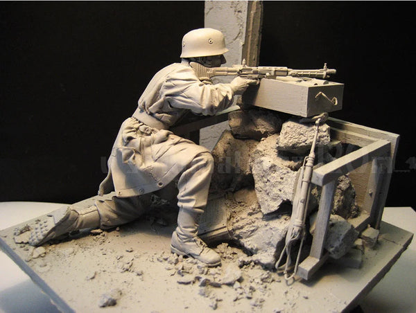 1/16 WWI Trench Fortification, 3 Figures, Resin Model Diorama Kit, Unassembled and Unpainted