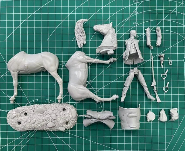1/24 Medieval Polish Knight on Horseback, Resin Model Figure Kit, Unassembled and Unpainted