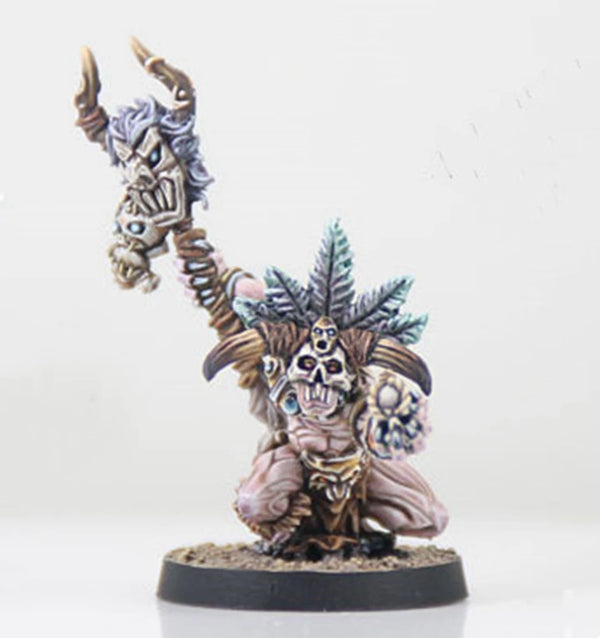28mm Barbarian Shaman Witch Doctor, Resin Model Figure Kit, Fantasy Theme, Unassembled and Unpainted