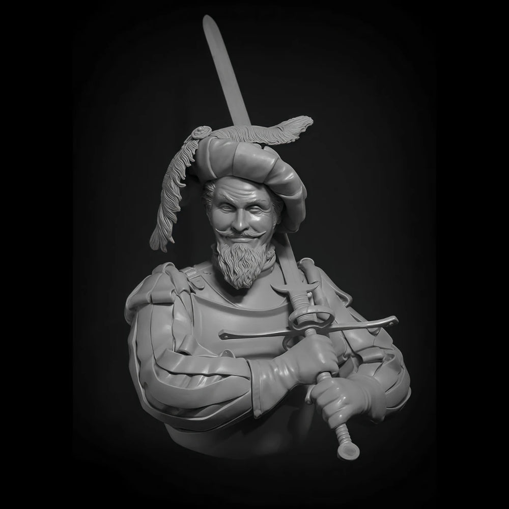 1/10 European Mercenary Archer, Resin Model Bust Kit, Military Theme, Unassembled and Unpainted