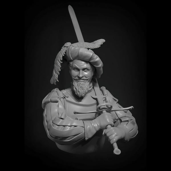 1/10 European Mercenary Archer, Resin Model Bust Kit, Military Theme, Unassembled and Unpainted