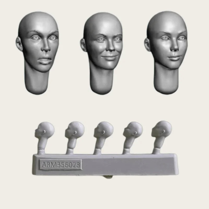 1/35 Character Head Parts, 6 Figures, Resin Model Figure Kit, Historical Theme, Unassembled and Unpainted