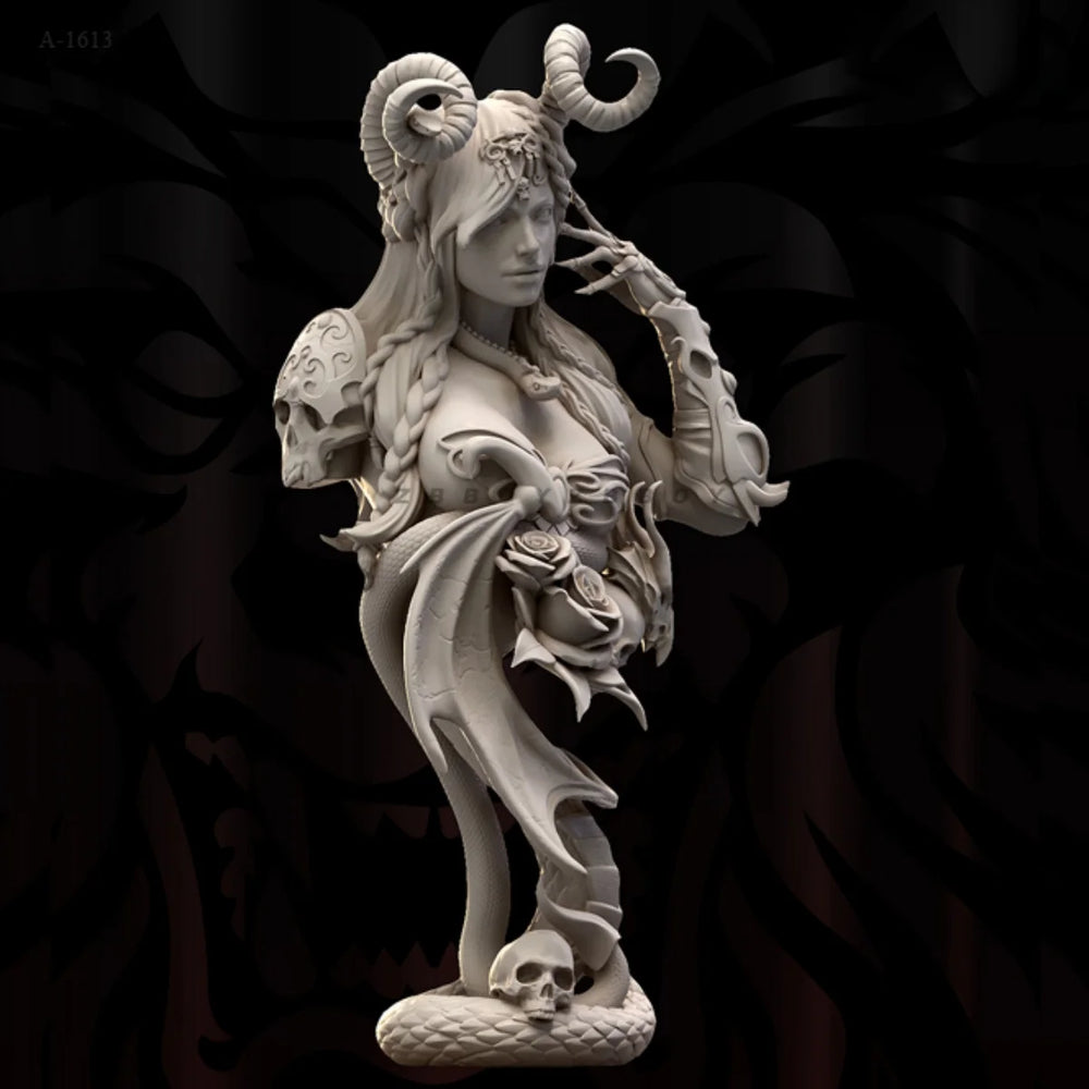 1/10 Sorceress with Serpent Motifs, Resin Model Bust Kit, Fantasy Theme, Unassembled and Unpainted