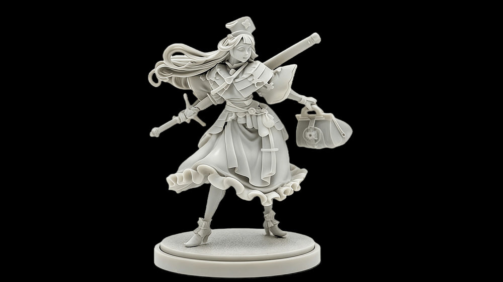 40mm Female Warrior, Resin Model Figure Kit, Fantasy Theme, Unassembled and Unpainted