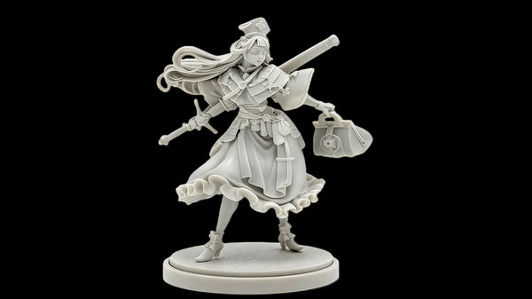 40mm Female Warrior, Resin Model Figure Kit, Fantasy Theme, Unassembled and Unpainted