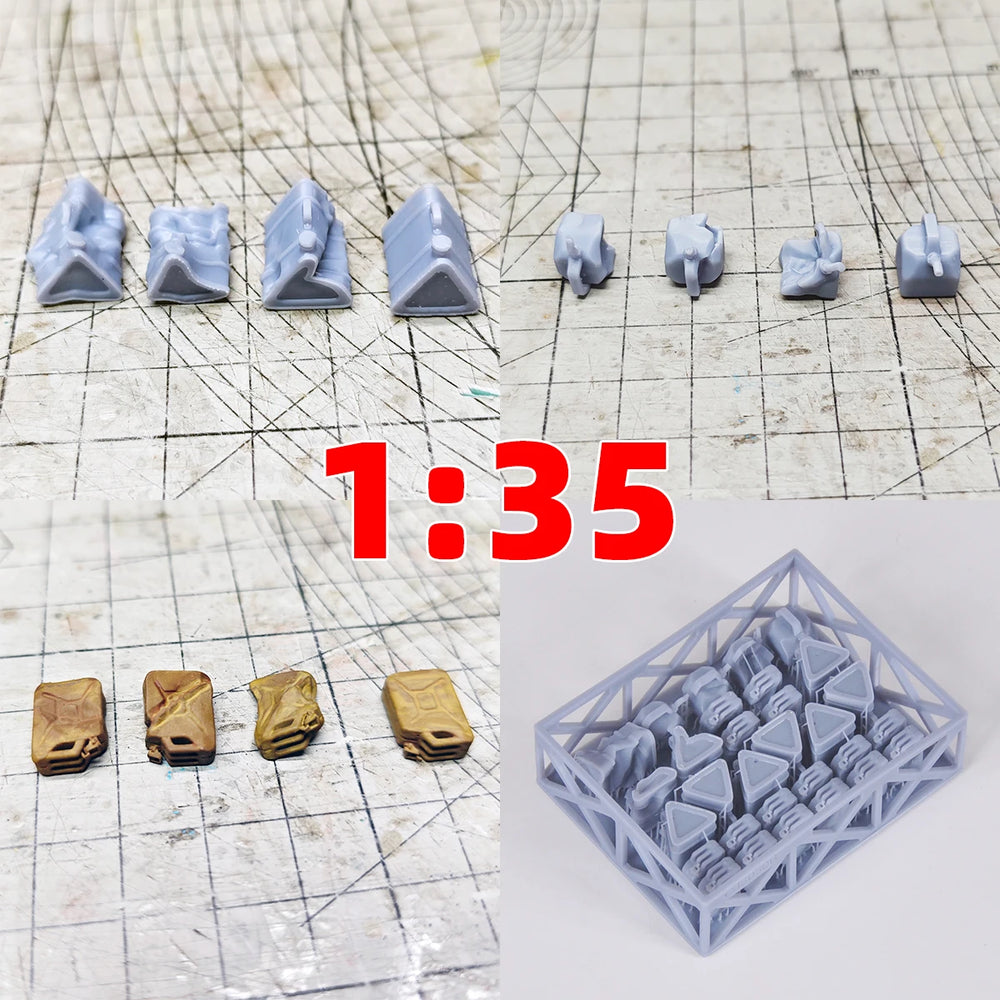 1/35 WWII German Oil Drums & Supplies, Resin Model Terrain Kit, Unpainted
