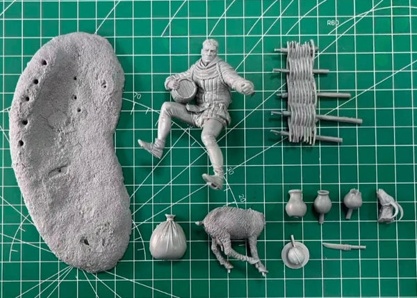 1/24 Barbarian Marauder, Resin Model Diorama Kit, Fantasy Theme, Unassembled and Unpainted